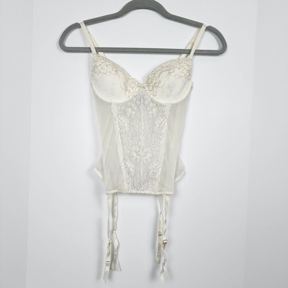 Victoria's Secret Floral Lace Bra Corset Lingerie Top Size 34B